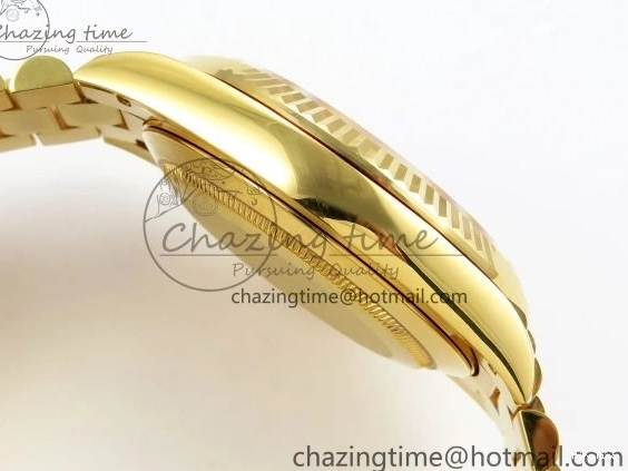 MiroTime 0105 WrinkleFree DayDate 40 228238 ARF 904L Steel YG Crystal Diamonds Bezel on President Bracelet VR 1550